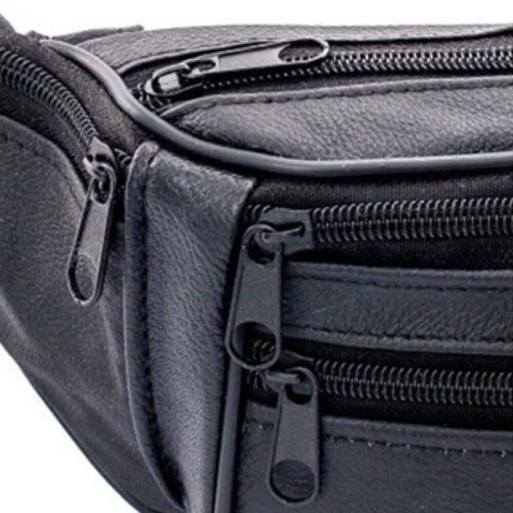 NWTRoma Leather Unisex Waist Fanny Pack- 3077BK - Picture 2 of 6